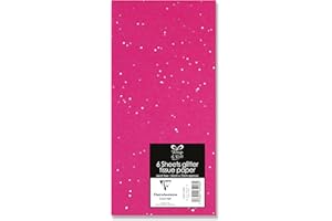 Eurowrap Carta velina glitterata rosa - 6 fogli