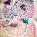 Produktbild Set mit 2 runden Ombre-Mandala-Wandteppichen im Boho-Stil geeignet als Tischdecke oder für Picknick, Strand, Yoga, gelb und rosa, 182 cm