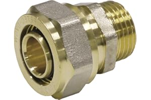 STABILO SANITAER Pipetec Schraubfitting Übergang 26x3 mm 3/4 Aussengewinde für Mehrschicht-Verbundrohr, DVGW, UBA-konform, bis max.100°C