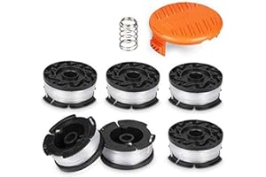 SYWAN CDIYTOOL Line String Trimmer Replacement Spool,30ft 0.065" for Black+Decker String Trimmers, Replacement Auto Feed Spool,Compatible with Black & Decker AF-100(8 Pack(6 Spools+1 Cap+1 Spring))