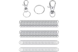 ‎LUNEKUCK LUNEKUCK 100 Stück Schlüsselanhänger Clip Haken Drehverschlüsse 25mm Schlüsselring Kleine Abnehmbare Schlüsselanhänger Karabiner Karabinerhaken Schlüsselanhänger mit geteilten Schlüsselringen