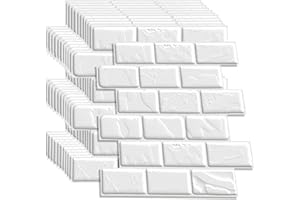 JOLOV 12 pezzi Pannelli da parete 3D, 30x30cm Autoadesivi Peel and Stick Schiuma, Impermeabile Muro di Mattoni Adesivi Pannelli, Adesiva Muro Pannelli Decorativi 3D in PVC