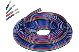 Leloco Verlängerungskabel 10 Meter 22 AWG 4 Pin LED Streifen Verlängerungskabel LED Strip Anschlusskabel Led Kabel, 12v-24V für SMD 3528 2835 5050 5630 Led Kabel/klingeldraht Usw