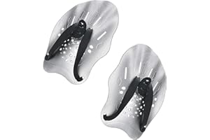 YINGLUOEU 1 Paio di Pagaia da Nuoto Paddle Nuoto Piscina Pale da Mano da Nuoto con Cinghie Regolabili per Adulti Bambini Adolescenti Unisex (Grigio)