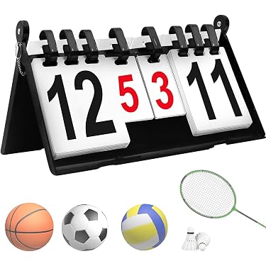 4-stellige Sport-Anzeigetafel Zum Umklappen – Tragbare Punkteanzeige Für Basketball, Badminton & Mehr
