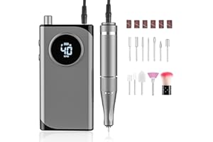 BOGSETH Ponceuse pour Ongles Professionnel Electrique, 40000 RPM Lime a Ongle Electrique Nail Drill, Silencieuse et Sans Vibration Salon, Maison