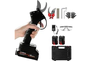 BESTYKS Tijeras de Podar Eléctricas, Diámetro Máximo De Corte 30 Para Poda De Ramas De Árboles, Tijeras de Podar con Baterías 2pcs,Tijeras de Podar Eléctricas para Jardinería, Árboles Frutales, Viñedos