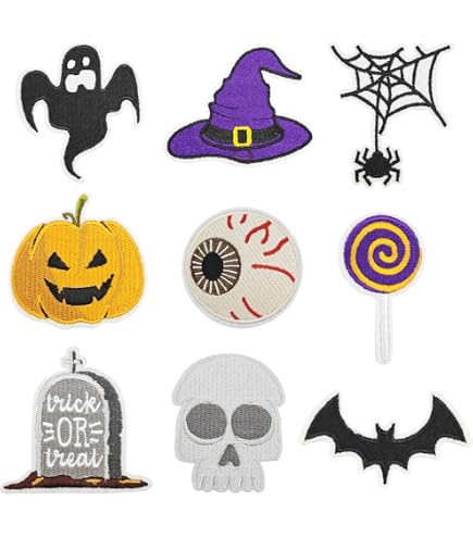 Geosar 20 Pezzi Di Toppe Termoadesive Di Halloween Toppa In Stoffa Da