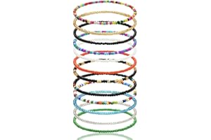 Aucuu Bracelets de Cheville pour Femme, Chaîne de Cheville de Style Bohème, Bracelet Cheville Reglable, Chaînes de Pieds en Perles, Bijoux de Plage pour Femmes et Filles