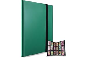 MUROAD 360 Pockets Trading Card Binder Album, Side Loading PP Pockets, Standard Size Cards Protector, Compatible with Yugioh Pokemon Card Holder (Green)