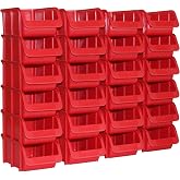h&uuml;nersdorff Kit 24 Stackable Storage Bins, Storage Boxes, Tool Organizer, High Dimensional Stability and Load Capacity, Polyp