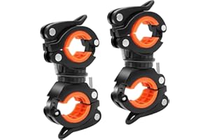 HYXODJY 2 Pcs Soporte Luz Bicicleta Abrazadera para Linterna de Bicicleta Soporte Luz Bicicleta Delantera Universal Antideslizante Versátil Giratorio de 360 Grados Abrazadera para Linterna LED Bicicleta