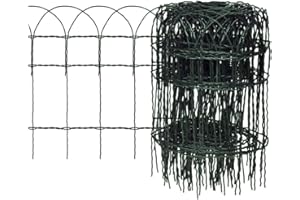 FLORALCRAFT® 10m x 0.4m Decorative Hoop Top Garden Border Fence - Strong Green PVC Coated Wire Fencing for Boundaries and Edging Flower Beds