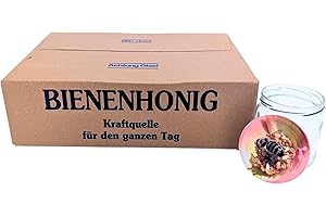 BIENEN SCHMIDT 60x Twist Off Honigglas Schraubglas 500g Imkerhonig Rundglas Gläser für Honig Deckel Biene rose
