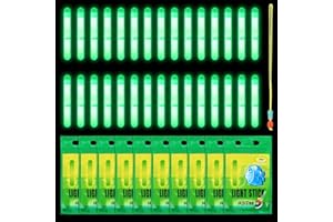 STARKVISTA 50PCS Fishing Glow Sticks – Night Fishing Glow Sticks for Fishing Pole, High Visibility Float Sticks & Rod Tip Lights, Waterproof Clip-On Glow Sticks for Pole Tips, Bite Alarms and After-Dark Angling