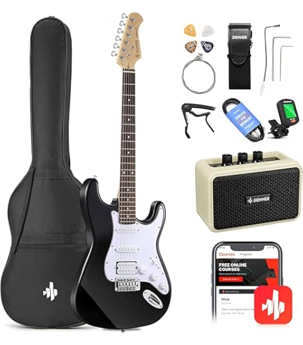 LyxPro 30 Inch Electric Guitar and Starter Kit for Kids with 3/4