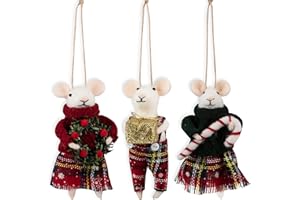 Trimits Kit fai da te per realizzare un topo festivo, set per infeltrimento ad ago con istruzioni e feltro di lana - decorazioni natalizie, decorazioni albero di natale, palline, regali fatti in casa