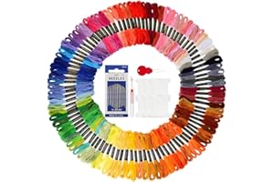 WINBEST 100 Farben Stickgarn Set, Embroidery Thread 6 Stränge pro Garn, jeweils 8 m Lang Strickgarn Knüpfgarn Yarn Stickgarn Baumwolle Perlgarn für Freundschaftsbänder Bracelets zum Basteln Kreuzstich