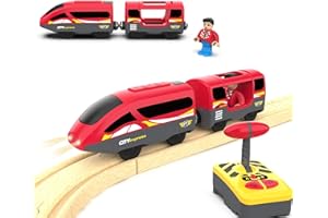 LIBOON Track Accessories Remote Control Train, Battery Operated Locomotive Trains Toy for Toddlers Train Set, Powerful Engine Train Vehicle Fits All Major Brands Railway System