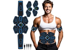 EGEYI Electroestimulador Muscular Abdominales,EMS Abdominales Electroestimulacion,Masajeador Eléctrico Cinturón con USB,8 Modos y 19 Intensidad,ABS Estimulador Muscular para Bdomen/Brazo/Piernas