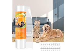AnExer Protezione Graffi Gatto, 23x300cm Protezione Divano Graffi Gatto, AntiGraffio per Gatti con Viti, Autoadesive Trasparente Protezioni per Mobili Pellicola Protettiva AntiGraffio per Divano