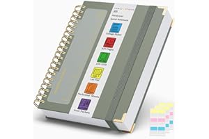 HAUTOCO Notatnik B5 w linie, notatnik Bullet Dot Journal, 320 stron/160 arkuszy, 100 g/m², gruby papier, twarda okładka, notatnik do pracy, biura, szkoły, biznesu, 25 x 17,6 cm, oliwkowa zieleń