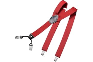 DonDon Tirantes hombre anchos 3,5 cm con 4 clips extra fuertes tirantes para pantalones hombre