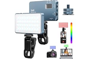 ZECTI Panneau LED sur Caméra, NinkBox Lumière Vidéo 96 LED 2500K-9000K, Luminosité Dimmable, CRI 95+, Eclairage Photo Lampe Portable pour pour Les Phone, iPhone, Android, Android,iPad, Laptop