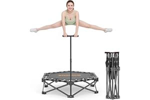 MOMODA Mini Trampoline de 76,2 cm/114,3 cm pour Enfants et Adultes, Trampoline d'exercice Pliable avec poignée, Charge maximale de 90,7 kg