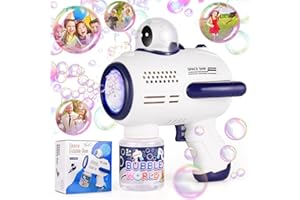 MOOKLIN ROAM Seifenblasenpistole für Kinder, LED Astronaut Seifenblasen Pistole Seifenblasenmaschine mit Seifenblasenlösung für Jungen Mädchen Erwachsene Frauen, Outdoor Party, Hochzeit, Sommerparty