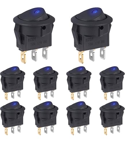 Lot De 6 Interrupteurs à Bascule Ronds 20mm ON-OFF - 2 Broches - Pour Projets électroniques Et Bricolage - 3