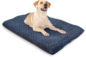 Rehmat Collection XL Large Dog Bed Mattress Cushion Mat, Super Soft Durable Plush Fabric, Anti Slip Backing, Easy to Clean (Large (100cm x 70cm), Navy Blue)