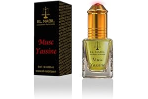Musc Yassine - Perfume aromático de 5 ml - El Nabil Misk Musk Musk Musk Aceite perfumado para hombres y hombres - Esencias Esenciales Naturales Perfume Oil Attar Scent