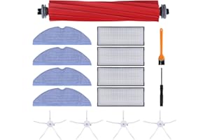 suzao Ricambi per Xiaomi Roborock S7/S7 Plus/S7MaxV/S7 MaxV Plus/MaxV Ultra, Kit di Accessori per aspirapolvere con 1*spazzola principale 4*spazzole laterali 4*filtri 4*Panno