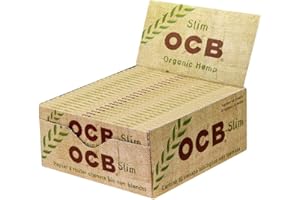 OCB SLIM feuilles de papier à cigarettes en chanvre biologique - Lot de 50 paquets de 32