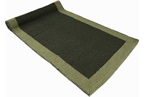 ARTE TAPPETI Life - Alfombra de algodón, lavable, para baño y cocina, antideslizante (60 x 180 cm, verde)