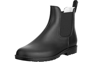 RL24 - Winter Jodhpur Gummistiefeletten Basicline – Gummistiefel Damen & Herren – wasserdichte Stiefeletten mit Teddyfutter – Regenstiefeletten in schwarz – Chelsea Boots in Größe 36-45
