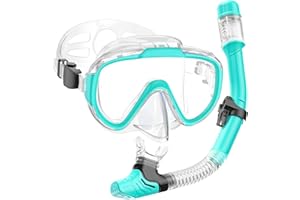 Lealinga Snorkel Set Kids 6-14 Anti-Fog Panoramic View Children Snorkel Set Dry Top Snorkel Mask for Youth with Travel Bag Diving Set for Snorkeling Scuba Diving Swimming Travel