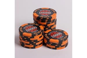 Redtooth Poker 14 Gram Casino Poker Chips | Pack of 25 with Denomination of 10000 Value | 40mm Diameter