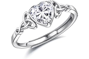JeweBella Anelli Donna Argento 925 Regolabili Anello Cuore Pietra di Nascita Anello Fidanzamento Anello Fedine Nuziali Anelli Matrimonio Anelli Promessa Regalo di Anniversario con Confezione Regalo