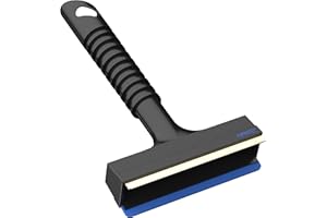 AUPROTEC Grattoir à Glace avec racloir en Laiton Poignée antidérapante et Raclette de Caoutchouc A 13 Noir-Bleu