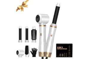 ‎UMIGA Hairstyler 5 in 1 mit Warmluftbürste, Professionelle Föhnbürste, Rundbürste, Lockenstab & Glättebürste in 1000W Leistung & 3 temperaturstufen für Volumen, Glänzendes Haar, Locken & schonendes Föhnen