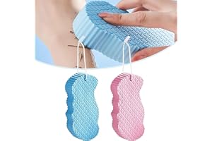 LONNALEE 2 Stück Super Soft Exfoliating Bath Schwamm, Peeling-Schwamm, PVA, Peeling-Körper, abgestorbene Haut, entfernt Schwamm, Peeling-Schwamm für Frauen, Männer, Kinder