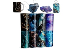 ‎LUCKIGUCK LUCKIGUCK Infusible Transfer Ink Sheets 8 Stück/Set Marble, Unschmelzbare Transfer-Tintenblätter 11.5 x 30.5 cm, Farb- und Mustertransferfolie (Marmor 1)