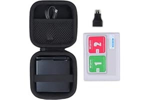 Khanka Étui de Transport Rigide pour Console de Jeu Portable rétro Anbernic RG35XXSP, Housse de Rangement avec 1 Adaptateur HDMI, 1 Protecteur d'écran, Console de Jeu RG35XXSP Non Incluse. (Noir)