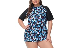 Hanna Nikole Damska koszulka kąpielowa z krótkim rękawem, duże rozmiary