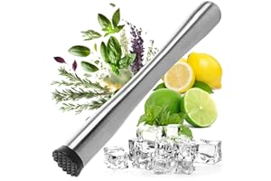 ‎ROBIN GOODS Robin Goods® Barstößel für Cocktails - Ice-Crusher aus Edelstahl - Eiszerkleinerer - Cocktail-Mörser mit Kunststoff-Kopf - Limettenpresse - Muddler Bar- und Küchenzubehör (1 Stück - Stößel)