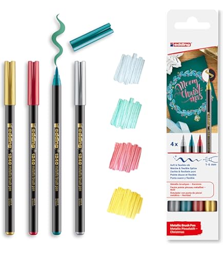 Edding 1340 Brush Pen - Set Of 10 - Soft Colours - Flexible Brush Nib - Felt-nib Pen For Painting, Writing And Drawing - Bullet Journals, Hand