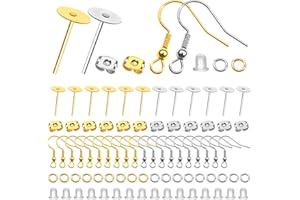 TOAOB THE ONE AND ONLY BABY TOAOB 500 pezzi Ganci per Orecchini Placcato Argento 925 Monachelle Piatto Orecchino e Ferma Orecchini Anellini per Creazione Gioielli Fai da Te Argento e Oro Tono