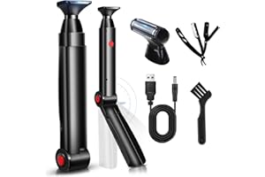 NUBACK Rückenrasierer Herren, Rückenrasierer für Männer, Body Trimmer Herren für Langer Griff, Elektrischer Körperrasierer Herren mit Gesichtsrasierer (Schwarz)